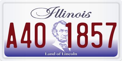 IL license plate A401857