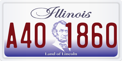 IL license plate A401860