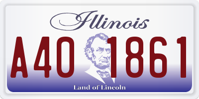 IL license plate A401861