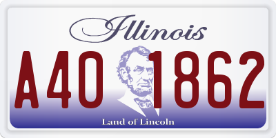 IL license plate A401862