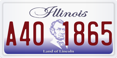 IL license plate A401865