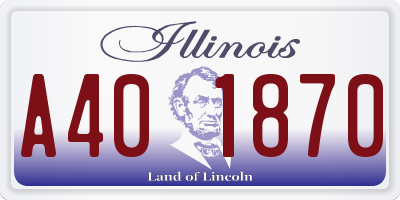 IL license plate A401870