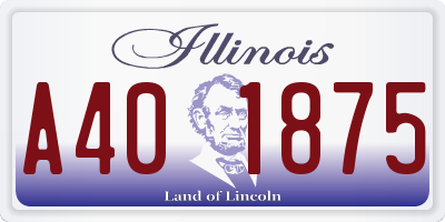 IL license plate A401875