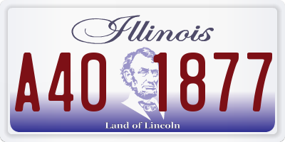 IL license plate A401877