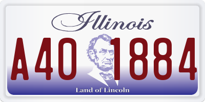IL license plate A401884