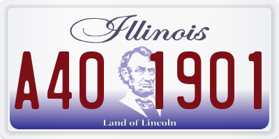 IL license plate A401901