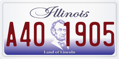 IL license plate A401905
