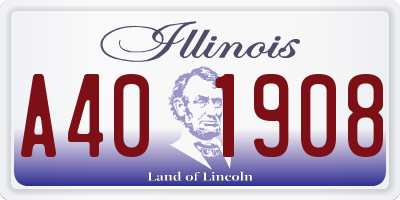 IL license plate A401908
