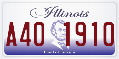 IL license plate A401910