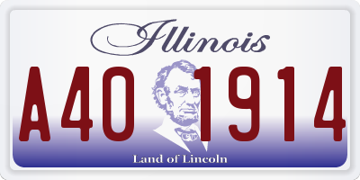 IL license plate A401914