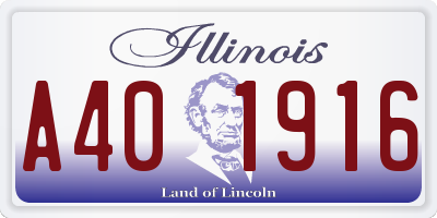 IL license plate A401916