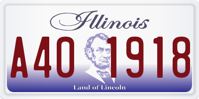 IL license plate A401918