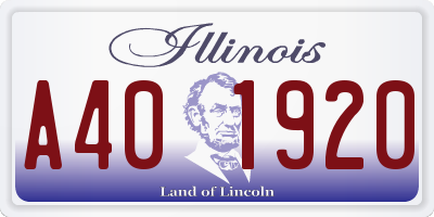 IL license plate A401920