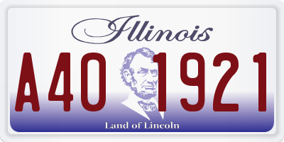 IL license plate A401921