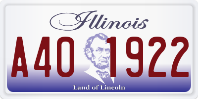 IL license plate A401922