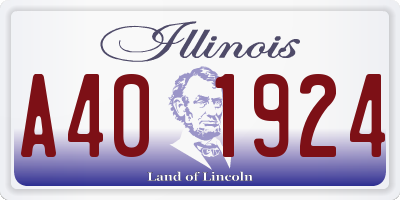 IL license plate A401924