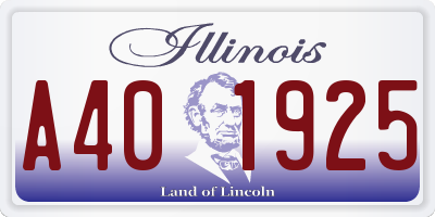 IL license plate A401925