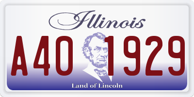IL license plate A401929