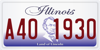 IL license plate A401930