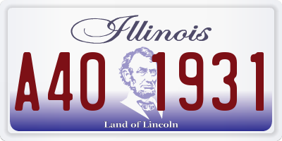 IL license plate A401931