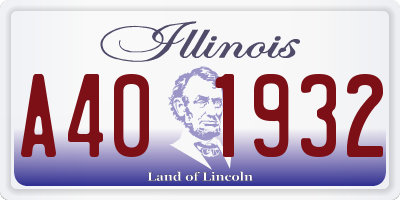 IL license plate A401932