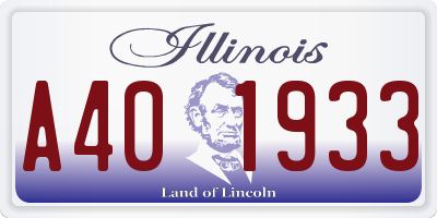 IL license plate A401933