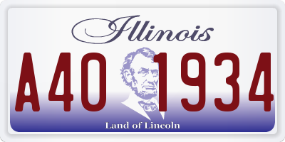 IL license plate A401934