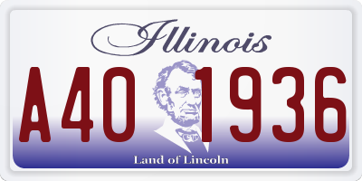 IL license plate A401936