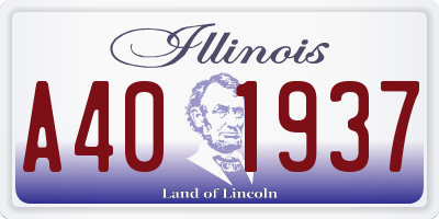 IL license plate A401937