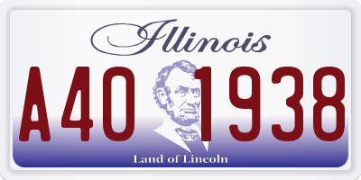 IL license plate A401938