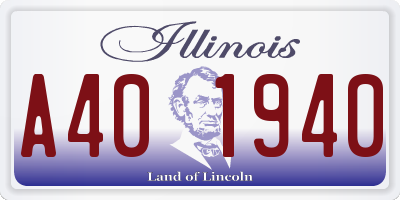 IL license plate A401940