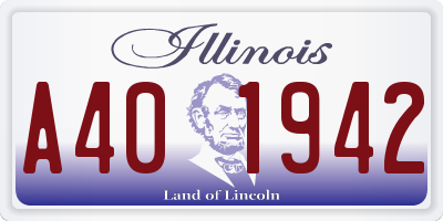 IL license plate A401942