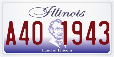 IL license plate A401943