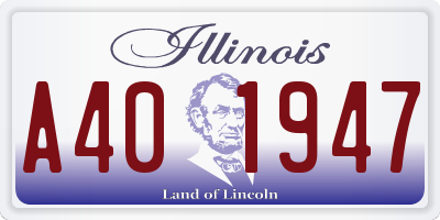 IL license plate A401947