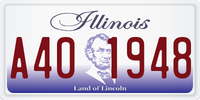 IL license plate A401948
