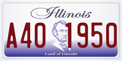 IL license plate A401950