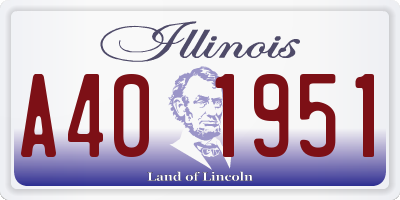 IL license plate A401951