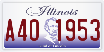 IL license plate A401953
