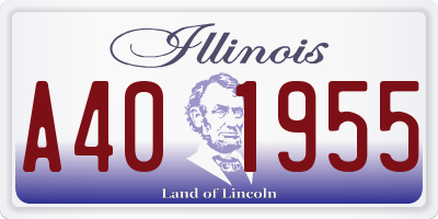 IL license plate A401955