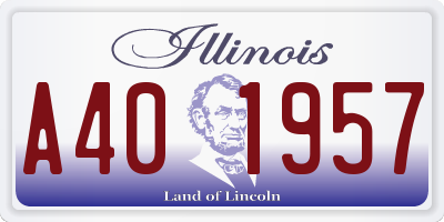 IL license plate A401957