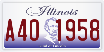 IL license plate A401958