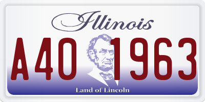 IL license plate A401963