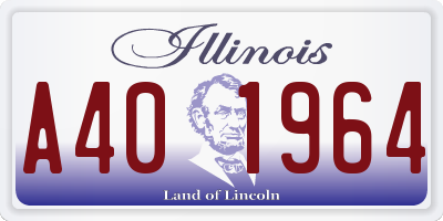 IL license plate A401964