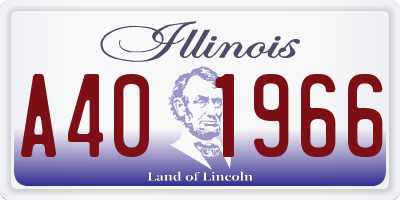 IL license plate A401966