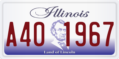 IL license plate A401967