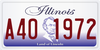 IL license plate A401972