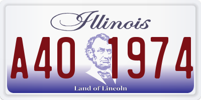 IL license plate A401974