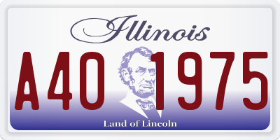 IL license plate A401975