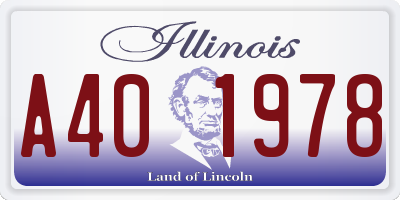 IL license plate A401978