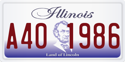 IL license plate A401986